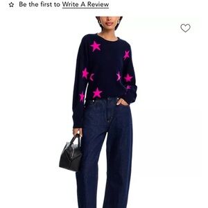 AQUA Cashmere
100% Cashmere Star Crewneck Sweater -